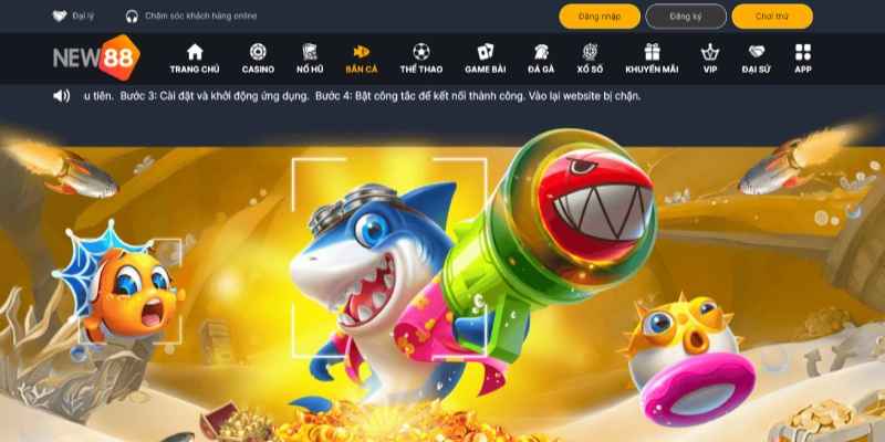 Hướng dẫn cách thức tham gia game bắn cá siêu cá đơn giản tại New88