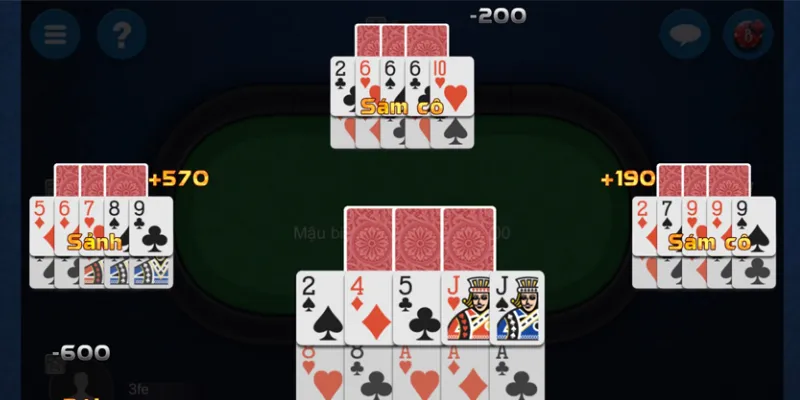 Các bước chơi Mậu Binh 5 lá chi tiết