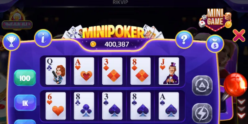 Mẹo chơi Mini Poker đổi thẻ hiệu quả